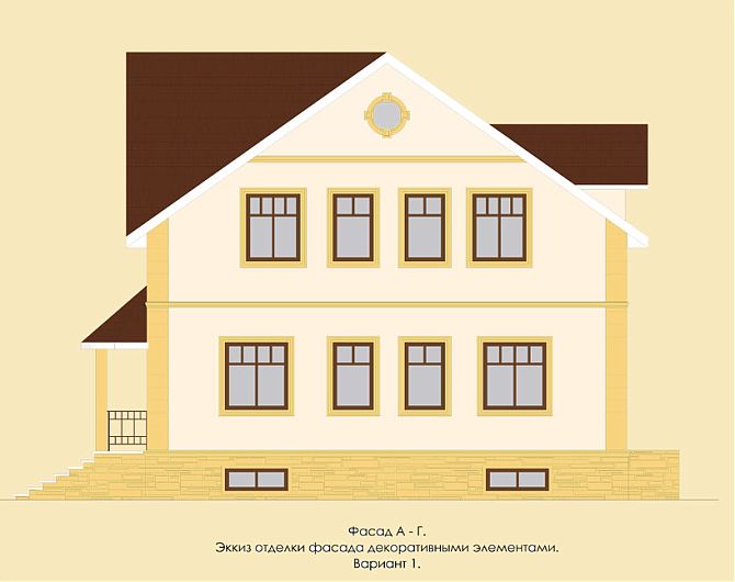 Эскизное предложение отделки фасада жилого дома во Владимирской области (вариант 3)