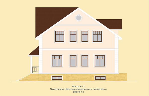 Эскизное предложение отделки фасада жилого дома во Владимирской области (вариант 2)